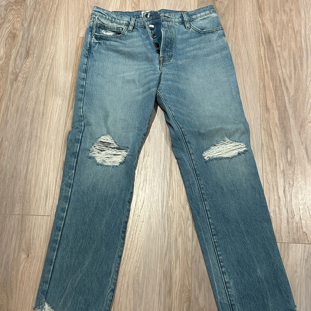 Frame Denim Blue Straight Leg Jeans